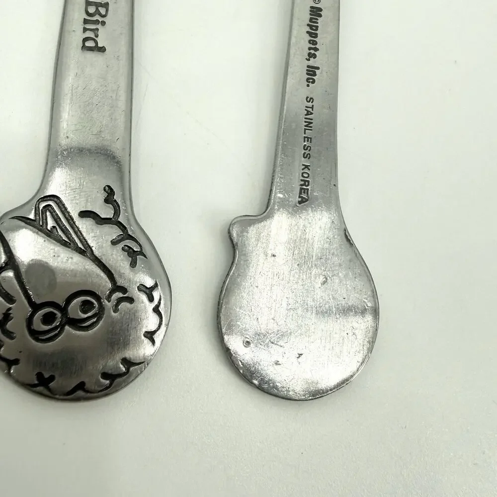Demand Inc. BIG BIRD Stainless Korea Muppets Childs Spoon, Fork, Knife Vintage